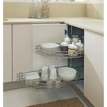 Kuchyňská skříňka VIBO Výsuvný a otočný karusel SMART 180° / lesklý chrom Univerzální osazení 450 mm