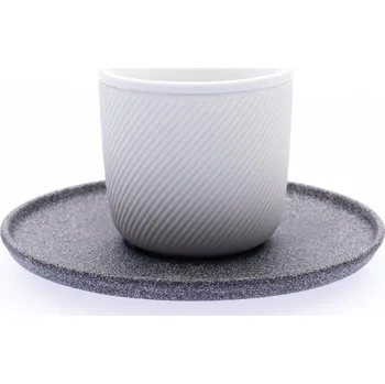 Dvoustěnný hrnek s podšálkem, 180 ml, neglazovaný, twist, G. Benedikt