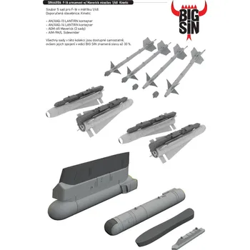 Plastikový model Eduard 1/48 F-16 armament w/ Maverick missiles (KINETIC)