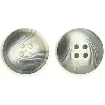 Knoflík GOM118, Knoflík, 20mm, šedá - bílá, žíhaný, 1ks