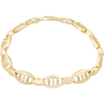 Náramek biju Pozlacený náramek 14k, zrna ozdobené zirkony a průřezy 2002200