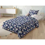 Bavlněné povlečení do postýlky JEDNOROŽEC A MĚSÍC modré, polštář 45 x 65 cm, peřinka 90 x 135 cm, gramáž 135 g/m2