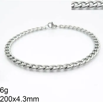 Náramek Ocelový náramek - Curb - 200 x 4.3 mm