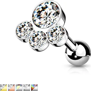 Piercing Piercingate Činka do ucha - psí tlapka - PNC00133 - Barva/Motiv: Různobarevná, Délka tyčky: 6 mm, Průměr tyčky: 1,2 mm