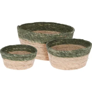 Přírodní koš zelený sada 3 ks (135287 041 KR2002120 koš s/3 zelený)