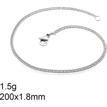 Náramek Ocelový náramek - Double Curb - 200 x 1.8 mm