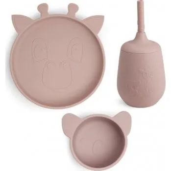 dětská jídelní sada Nuuroo Dian Silikonový jídelní set - Woodrose