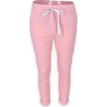 Dámské kalhoty 9108 kalhoty Itálie barva: růžová, velikost: M