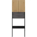 Koupelnová skříňka nad pračku s policemi POLA DK ŠEDÁ/DUB ARITSAN