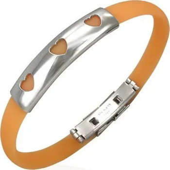 Náramek Pryžový náramek s ocelovým zapínáním a vzorem - TCL090BA