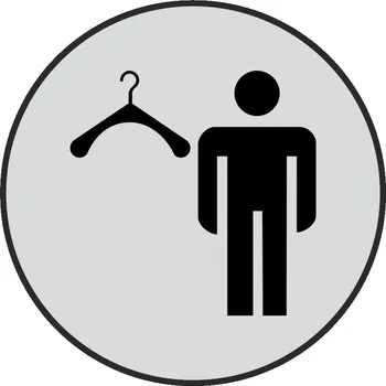 Speciální papír Šatna muži - stříbrná mat samolepící vinylová fólie 90x90 mm