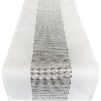 ubrus Elegantní bílý ubrus zdobený zirkony Šířka: 40 cm | Délka: 220 cm