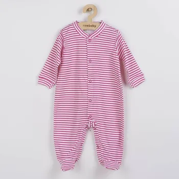 Kojenecký overal Classic II s růžovými pruhy Růžová 74 (6-9m)