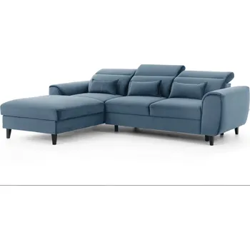 Sedací souprava Rozkládací rohová sedačka FIORD šedomodrá