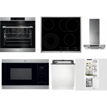 Set domácích spotřebičů AEG BSK782380M + AEG Mastery DirectTouch HK654070XB + AEG Mastery DBB5660HM + AEG Mastery MSB2547D-M + AEG FSK73607Z + AEG Mastery FlexiShelf SCE818D3LC