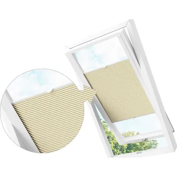 Roleta ZEBRA-SHOP Zatemňovací roleta PLISSÉ PRO STŘEŠNÍ OKNO / KRÉMOVÁ / PM02 Značka okna: VELUX, Typ-údaj ze štítku: CK02, Barva profilů: bílá