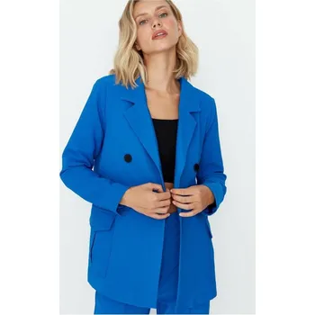 Dámský blejzr Recenze Trendyol TWOAW23CE00113 modrý S