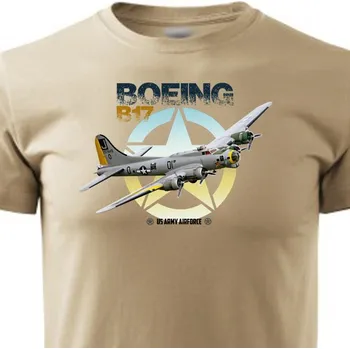 Pánské tričko STRIKER Tričko Boeing B-17 Barva: Písková, Velikost: S