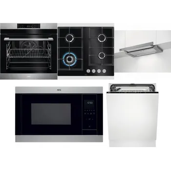 Set domácích spotřebičů AEG BPK742380M + AEG Mastery SpeedBurner HKB64420NB + AEG DPE5660M + AEG Mastery MSB2547D-M + AEG FSK73607Z