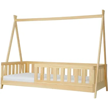 Dětská postel Pacyga dětská dřevěná postel z borovice Domeček LK142 pacyg vyberte rozměr ložné plochy: 80x160 cm