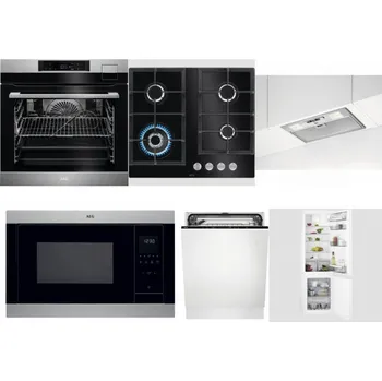 Set domácích spotřebičů AEG BSK792380M + AEG Mastery SpeedBurner HKB64420NB + AEG DGB3523S + AEG Mastery MSB2547D-M + AEG FSK73607Z + AEG Mastery NoFrost SCB618F6TS
