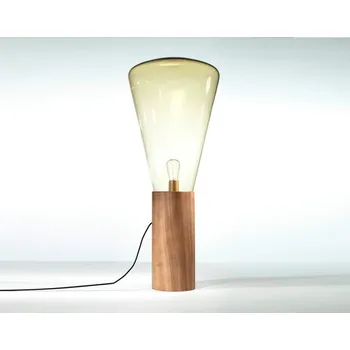 Stojací lampa Brokis Stojací lampa Muffins WOOD 04 PC853, amber / natural waxed oak