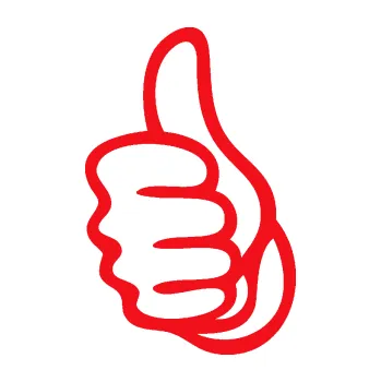 Samolepící dekorace SAMOLEPKA Ruka 001 levá palec nahoru (10 - červená) NA AUTO, NÁLEPKA, FÓLIE, POLEP, TUNING, VLASTNÍ TEXT, TISK, AUTOSAMOLEPKY.cz, POLEPY, OBRÁZEK, LOGO, SAMOLEPKY