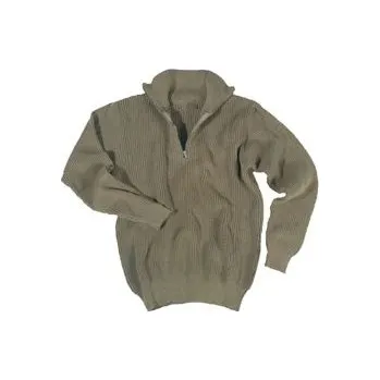 Pánská mikina Svetr TROYER ACRYL s límečkem OLIV 56 - Skladem