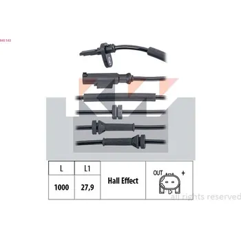 Přislušenství brzdového systému Snímač, počet otáček kol KW 460 143