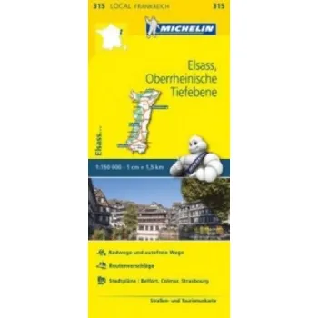 Michelin Karte Elsass, Oberrheinische Tiefebene: Straßen- und Tourismuskarte 1:150.000; Auflage 2020 – Michelin (DE)