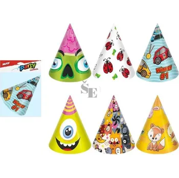 Party dekorace Karnevalové kloboučky 6ks 16cm mix 4 1042017