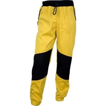 Cyklistické kalhoty Dětské softshellové kalhoty Fantom s dvojitými černými koleny okrové - letní softshell velikost 152