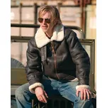 Bunda kožená US BOMBER B3 s límcem HNĚDÁ M - Skladem