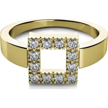 Šperk Couple, Minimalistický prsten Rea II ze žlutého zlata se zirkony, vel. 53, prům. 16.9 mm, 585-68-1-0272.0Z00.0.53.001