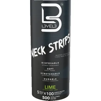 Zelené krepové límce L3VEL3 Neck strips Lime 500 ks