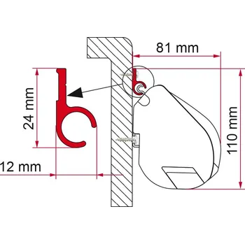 Stínicí technika Adaptér Fiamma F35 lišta 300 cm