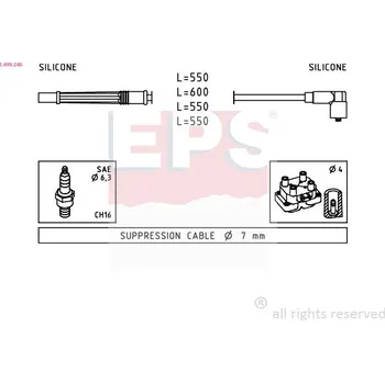 Zapalovací kabel Sada kabelů pro zapalování EPS 1.499.246