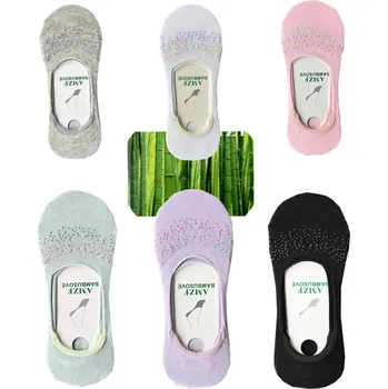 Dámské ponožky AMZF Dámske bambusové ťapky - Mix barev (balení/6 párů) Barva: Mix barva, Velikost: 37-42