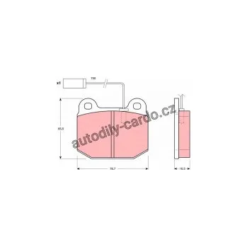 Brzdová destička Sada brzdových destiček TRW GDB1253 - ALFA ROMEO 75