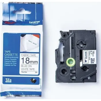 Pásek do tiskárny TZE-FA4, bílá / modrá, 18 mm, zažehlovací páska