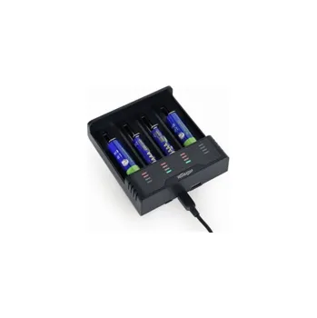 Nabíječka baterií GEMBIRD Nabíječka BC-USB-02, 4ks, Ni-MH + Li-ion