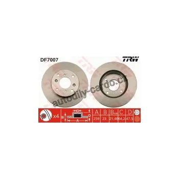 Brzdový kotouč Brzdový kotouč TRW DF7007 - HONDA ACCORD 98-