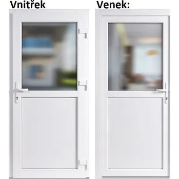 Vchodové dveře Venkovní vchodové dveře Soft 1/2 sklo bílé 88x198 cm, pravé