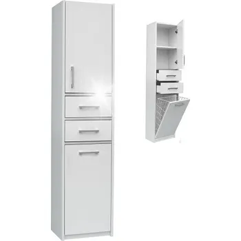 Koupelnový nábytek Koupelnová skříňka vysoká s košem STRAKOŠ AS 273K