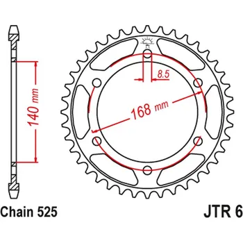 Řetězová sada pro motocykl JT rozeta 4550 42 BMW F800R (otvory pro šrouby 8,5mm) (455042JT) (řetěz 525) černá (JT rozeta 4550 42 BMW F800R (otvory pro šrouby 8,5mm) (455042JT) (řetěz 525) černá)