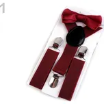 Dětská sada - šle a motýlek bordo