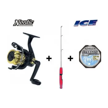 Rybářský prut Konger ICE MAN A50UL Prut + Naviják NORDIC 110/120 + Silon KONGER ICE 50m na dírky