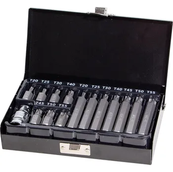 Gola sada PROTECO sada bitů 10 mm 15-dílná TRX v plech. kazetě