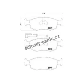 Brzdová destička Sada brzdových destiček BREMBO P23076 - FIAT