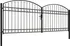 brána Dvoukřídlá zahradní brána s obloukem ocelová 400 x 125 cm černá